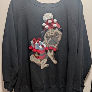 Torrid Black Sweatshirt with Sequin Detail